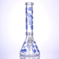 35 cm/13.8in, Hippiesglass, 2 colores de vaso de vaso de vidrio con piña y engranaje de dibujos animados, tubería de agua de vidrio de borosilicato, cachimba de vidrio