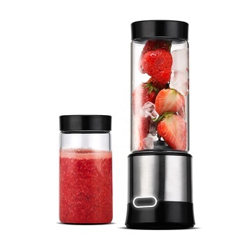 Portable Borosilicate Glass Blender with Stainless Steel Blades