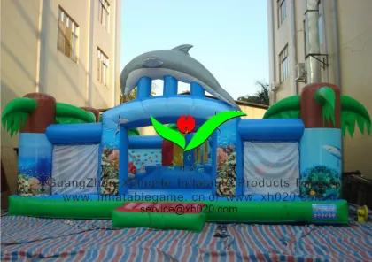 2015 New arrived sea theme bouncer castle inflatable shark bouncer