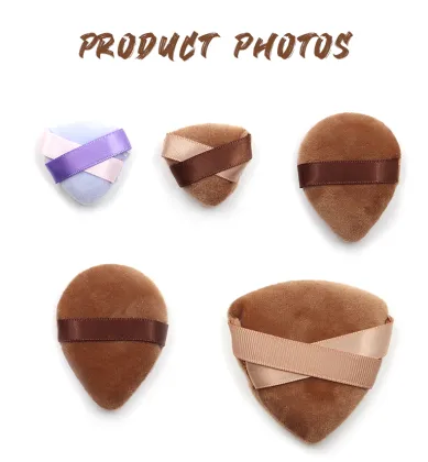 Velour Velvet Triangle Powder Puff for Loose Powder Makeup
