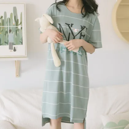 Style loose summer breathable cartoon printed pajamas
