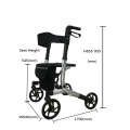 China 4 Wheels Euro-Style Design Aluminum Rollator With Seat Factory