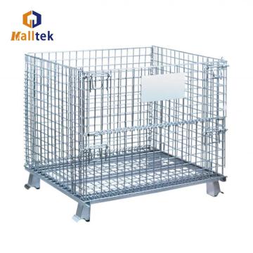 Cage de fil pliable en métal de stockage empilable