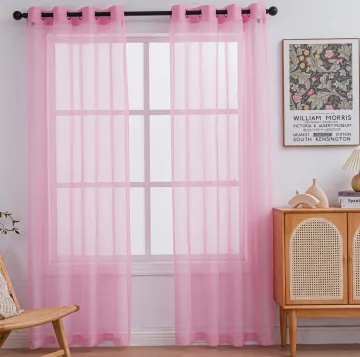 Pink Sheer Curtains 2022: Polyester Sheer Curtains and Valances for Living Room Windows