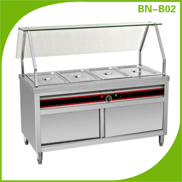2016 Hot Sale Food Warmer With Glass Shelf & Cabinet