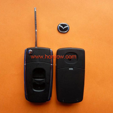 Hot sale products--Mazda 323 model 2 button Modified flip remote key blank (the edge is metal)
