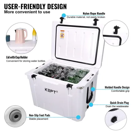 Waterproof and Shatterproof 65qt Rotomolded Ice Cooler Box - Igloo Cooler