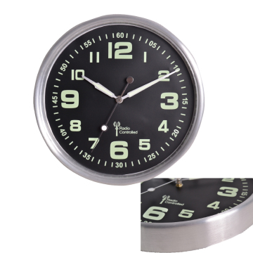 Customizable OEM Fluorescent Number Metal Wall Clock with Company Logo