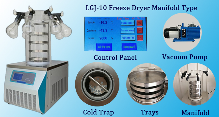 LGJ-10 maniflod freeze dryer