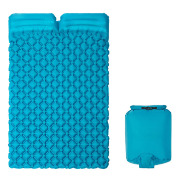 Portable PVC Composite Fabric Inflatable Camping Mat with Built-in Pump