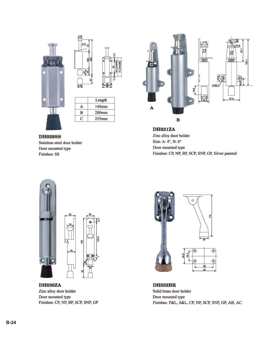 Multipul Finishes Zinc Alloy Door Holder