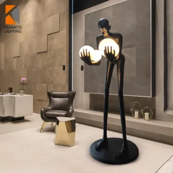 Luxury Designer Resin Humanoid Sculpture Floor Lamps: Modern LED Artistic Home Décor