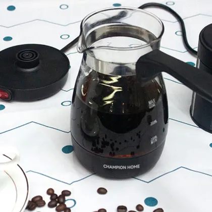 Cordless Electric 600W Borosilicate Glass Turkish Coffee Maker Pour Over Coffee Pot