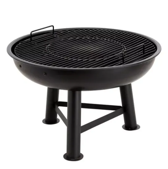 22 inch multi functional round freestanding BBQ grill fire pit outdoor garden firebowl