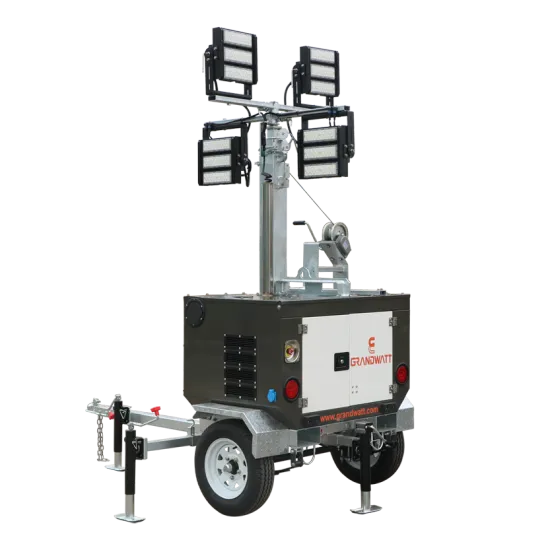 portable led lighting tower trailer mobile