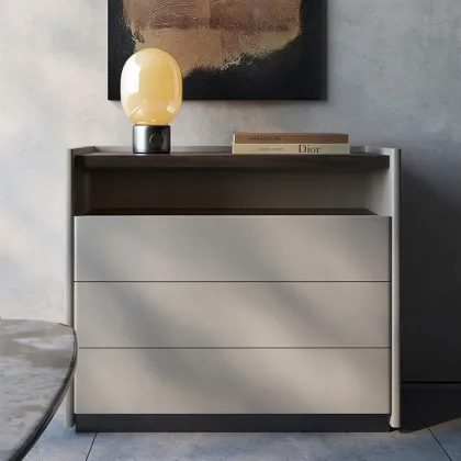 North American Style Modern Walnut Solid Wood 3-Drawer Sideboard Cabinet