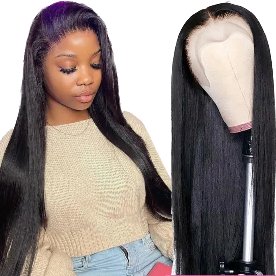 100% cuticle aligned virgin brazilian human hair lace front wig with baby hair,remy 613 transparent lace frontal human hair wig