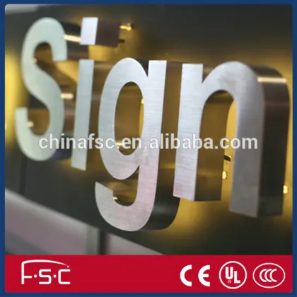 Company sign illuminated stainless steel led sign