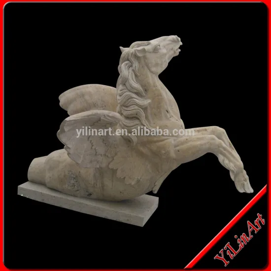 Natural stone horse statue with wings for outdoor decorative