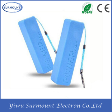 Mini Smart Power Bank For Mobile Phone Charge Colorful 2600mAh Power Bank With Sling