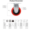 ODM OEM Customized Medium Duty Rigid PU Casters