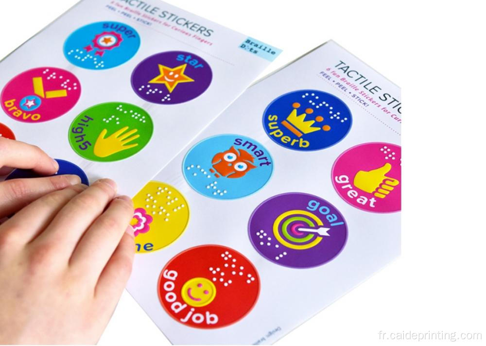 Stickers d'étiquette en braille personnalisés OEM