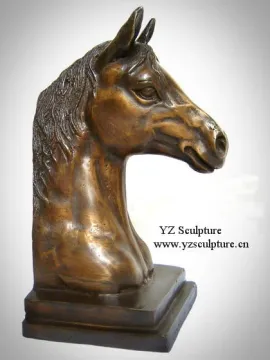 Bronze Horse Head Sculpture
