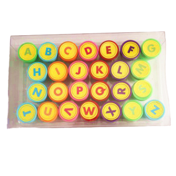 26-Piece Alphabet Fun Stamp Set: Engaging Kids in Creative Decoration Activities with Self-Ink Washable Stamps