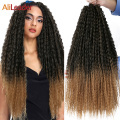 Venda por atacado afro kinky trança encaracolado crochet trançando cabelo sintético para a Rússia