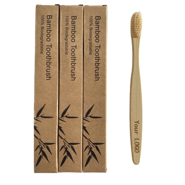Customizable Eco-Friendly Bamboo Toothbrush with Free Logo Engraving