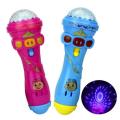 Projection Microphone Flash LED Light Torch Shape Starry Sky Light Stick Light Glowing Toys Musical Instrument Christmas Gift