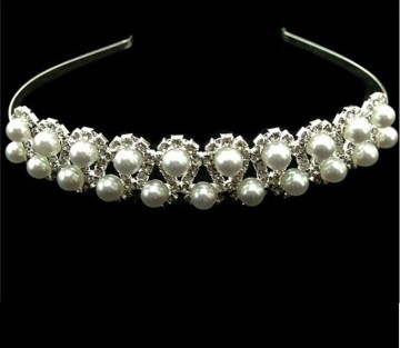 Baby headband Pearl diamond children head hoop crown kids princess tiara hair bands for men