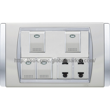 W91 series——Double 2 pin sockets+ 4G switches