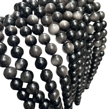 High-Quality Natural Obsidian Beads for Necklace Jewelry Making