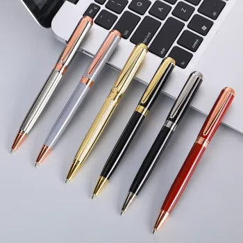 Custom Logo Heavy Luxury Electroplated Engraved Metal Ballpoint Pen