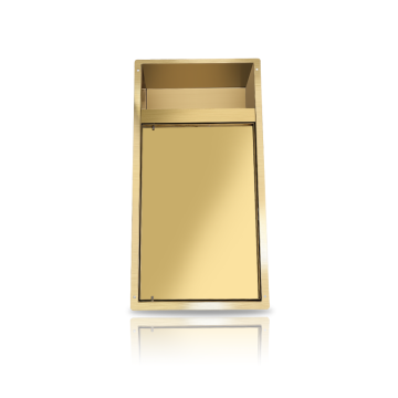 25 Inch Gold Brushed Wall Niche Dual Tier Stainless Steel Shower Storage with Spring Lock
