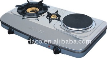 gas burner with electric hot plate cooker stove