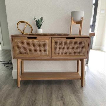 Nordic Sideboard: Modernes Holz- und Rattan -Lagerschrank für Küche und Wohnzimmer