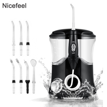 Nicefeel Oral Irrigator Water Pulse Flosser Dental Jet Teeth Cleaner Hydro Jet With 600ml Water Tank and 7Nozzle Tooth Care
