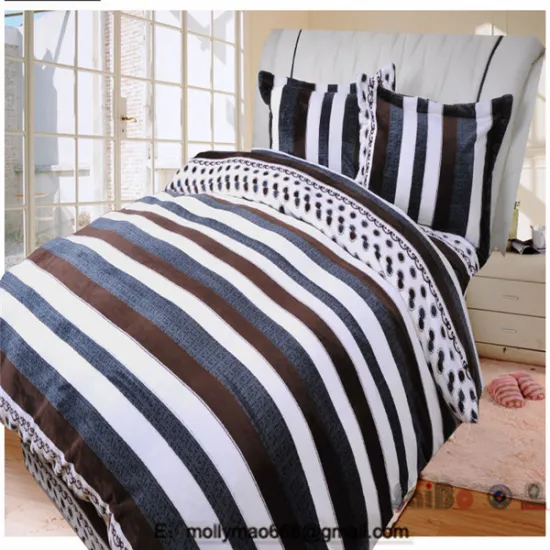 OEM factory strip printed polyster flannel blanket