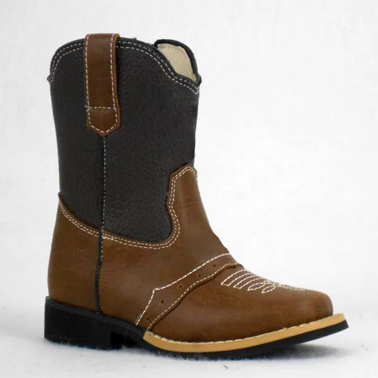 2016 Hot Sale Fashion Comfortable Black Rubber Outsole Casual Genuine Leather Wholesale Kids Cowboy Boots for Outdoor