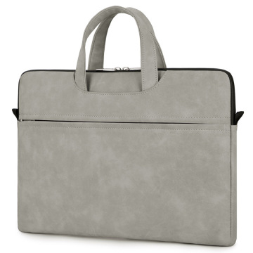 Customized Logo Frosted PU Leather Laptop Briefcase
