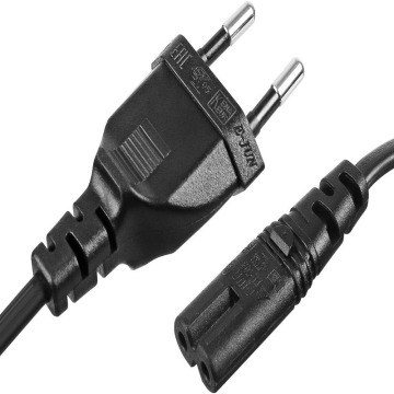 European Standard VDE 1.5M 10A Plug Power Cord - IEC C7 to EU 2 Pin AC Adapter