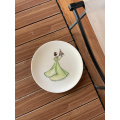 Hand drawn green edge plate