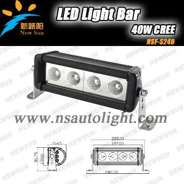 9 \'\' 40w Single row Light bar LED, Cree Combo beam Work Bar light