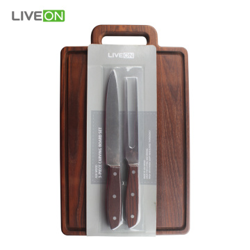 Ash Cutting Board With Knife Set