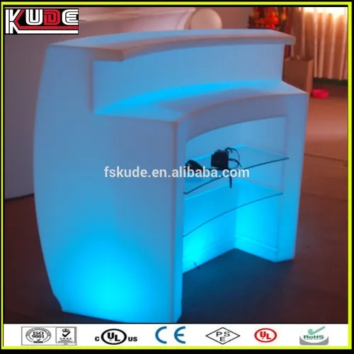 Rental Outdoor Curved Bar Tables Design With Color Changing, High
