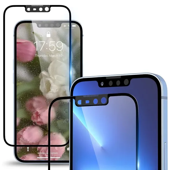 Anti-Scratch HD Full Glue Screen Protector with Front Camera Cover for iPhone 12/13/14 Pro