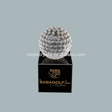 Elegant crystal glof ball with black base paperweight for office decoration or business gifts