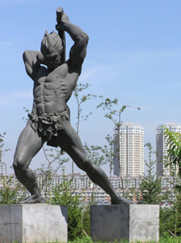 Escultura del cobre del ajardinar del jardín